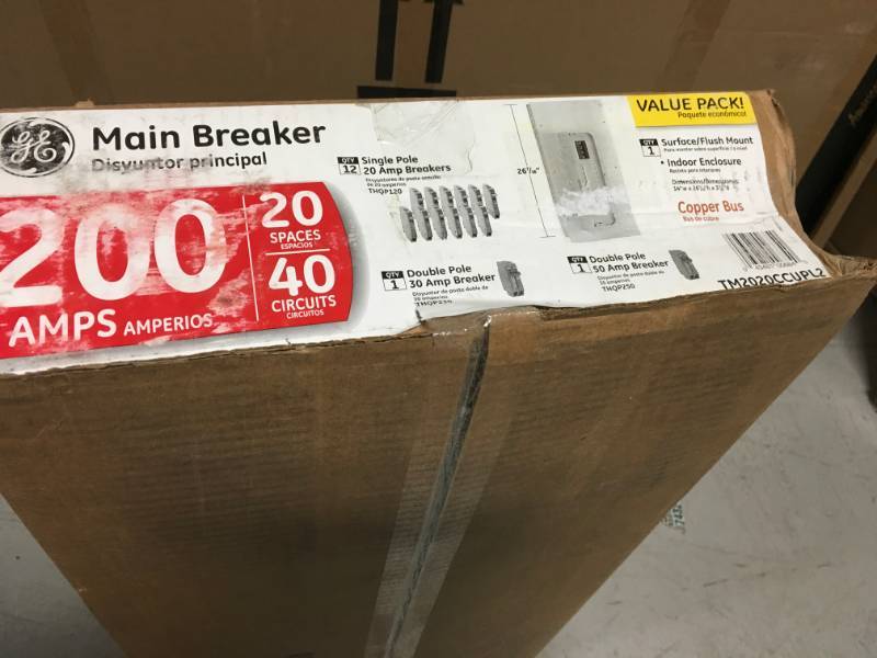lot 27 image: GE PowerMark Gold 200 Amp 20-Space 40-Circuit Indoor Main Breaker Value Kit Includes Select Circuit Breaker open box