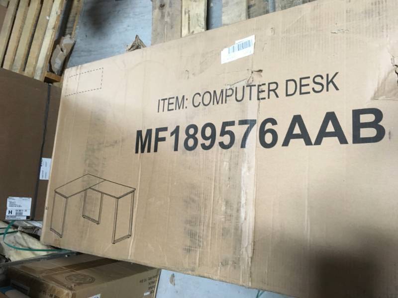 lot 43 image: Black L-Shaped Workstation Laptop Table Corner Desk open box