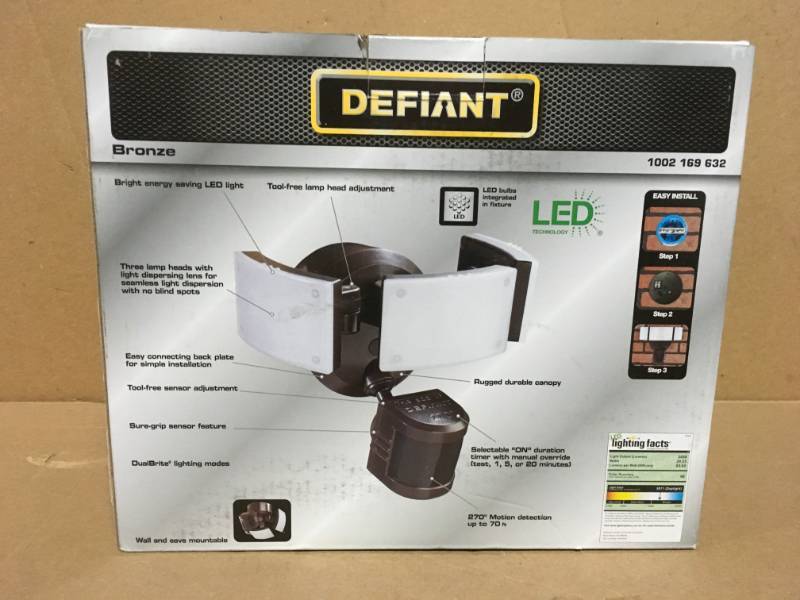 lot 78 image: Defiant 270 Degree Bronze Motion Outdoor Integrated LED Security Light