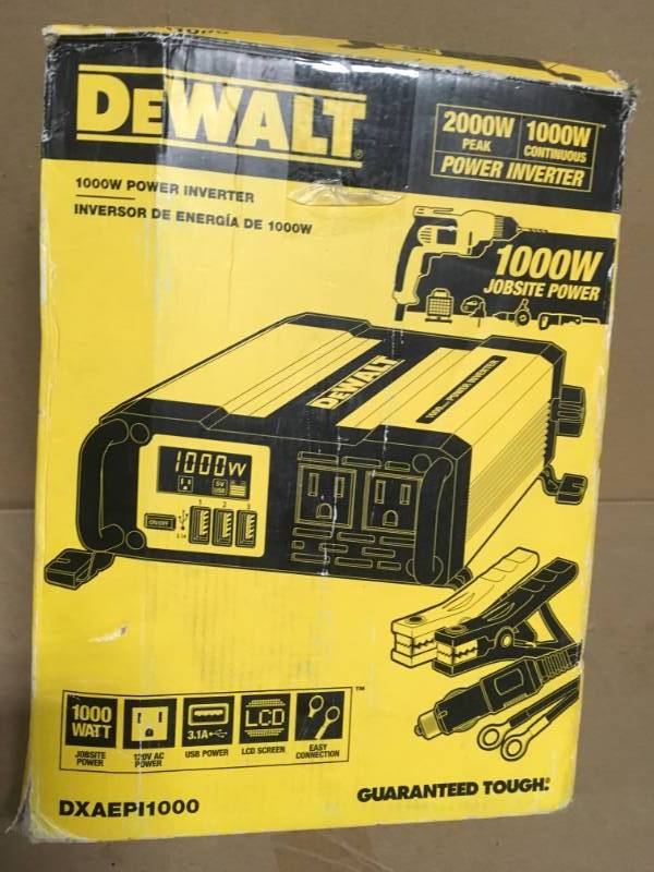 lot 98 image: Dewalt 1000-Watt Power Inverter open box