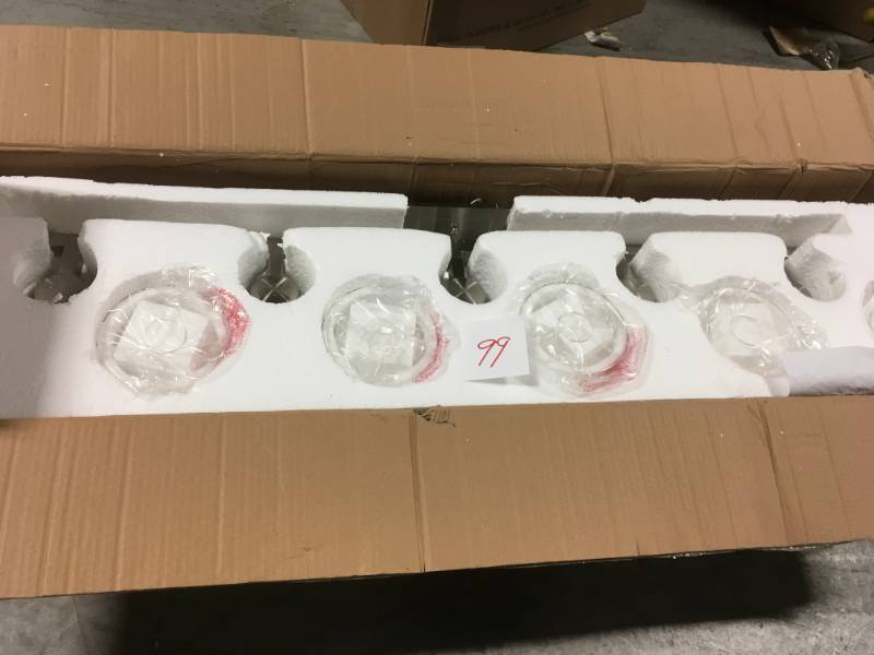 lot 99 image: Design House Oslo 44 in. W 5-Light Brushed Nickel Vanity Light not used