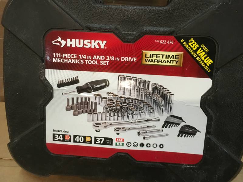lot 129 image: Husky Mechanics Tool Set (111-Piece)  MISSING Pieces