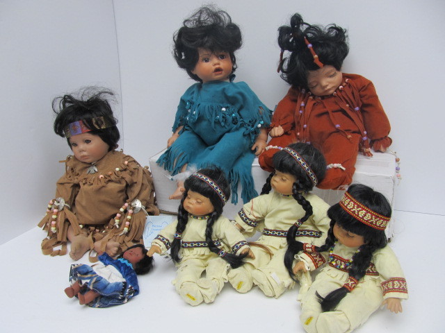 lot 11 image: Group of Assorted Native American Child Dolls
