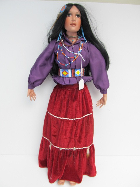 lot 54 image: Large 33 Limited Edition Hand Numbered TIMELESS COLLECTION Native American Doll #12