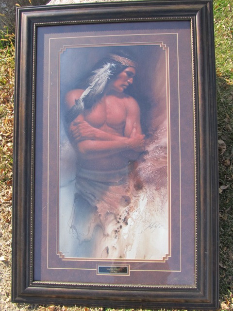 lot 60 image: Signed & Numbered Native American Brave Spirit Framed Print by Lee Bogle