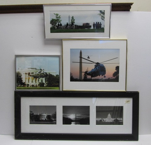 lot 87 image: Group of Framed White House Washington DC & Patriotic Photos Including Marine One Helicopter
