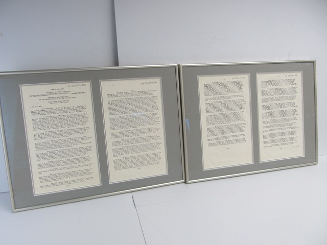 lot 90 image: Original Vintage Framed White House Internal Documents