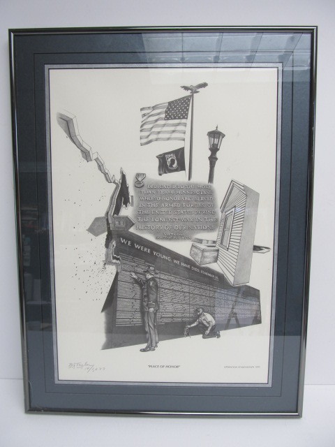 lot 91 image: Framed Signed & Numbered Patriotic Operation Stand-Down Print