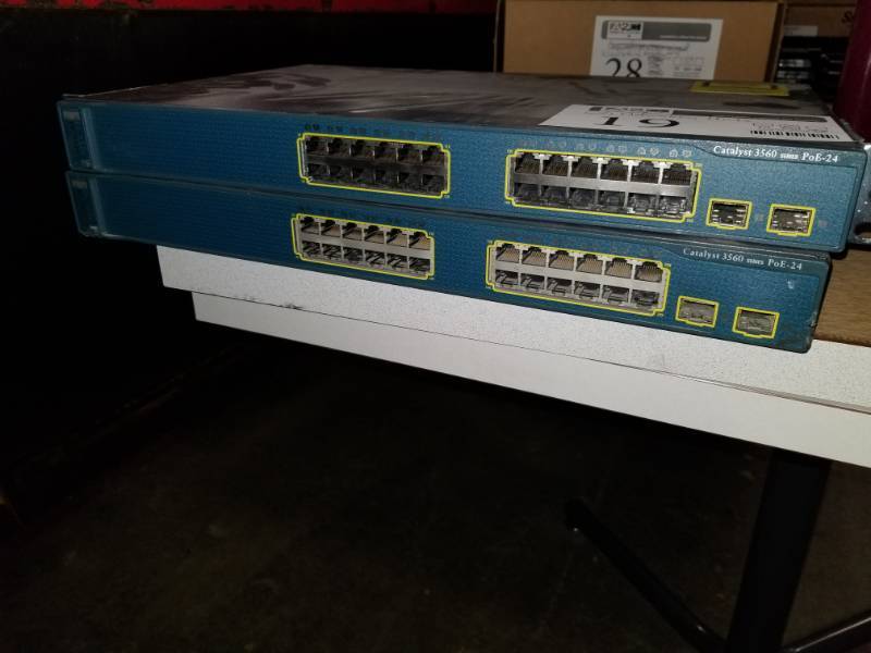 lot 19 image: Lot of (2) Cisco Systems Catalyst 3560 PoE-24 Rack-Mount