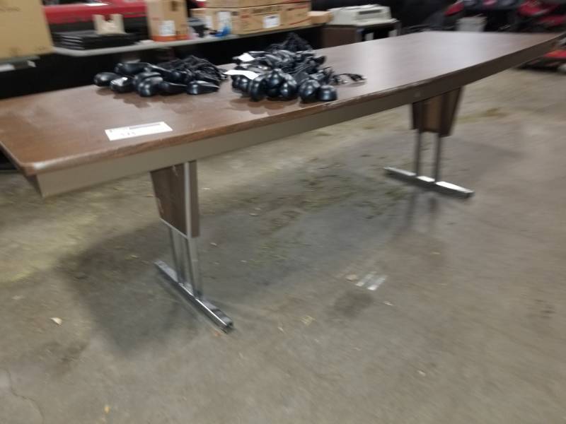 lot 38 image: Wood Top Metal Frame Conference Table