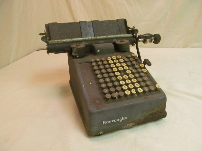 lot 55 image: Vintage Burroughs adding machine