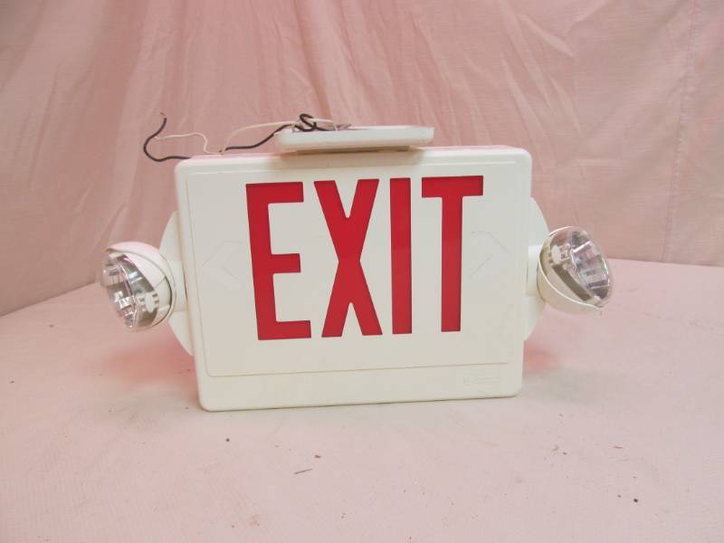lot 100 image: lighted exit sign