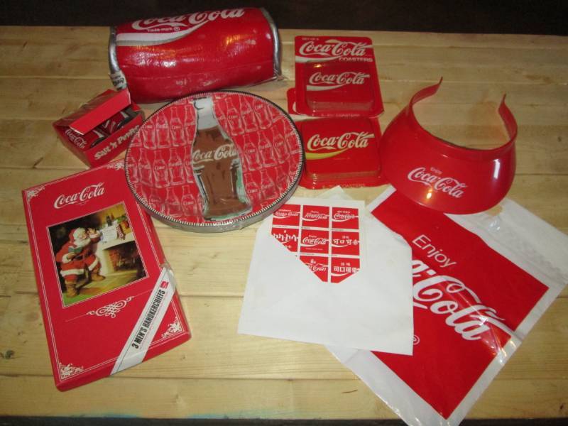 lot 13 image: Lot of Coca Cola collectibles, coas...