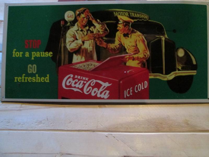 lot 19 image: Coca Cola tin sign  ...