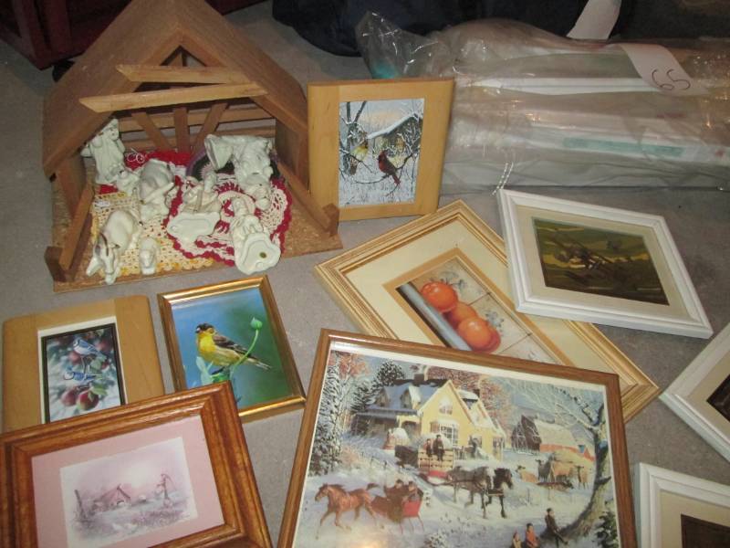 lot 78 image: Nativity scene and artwork...