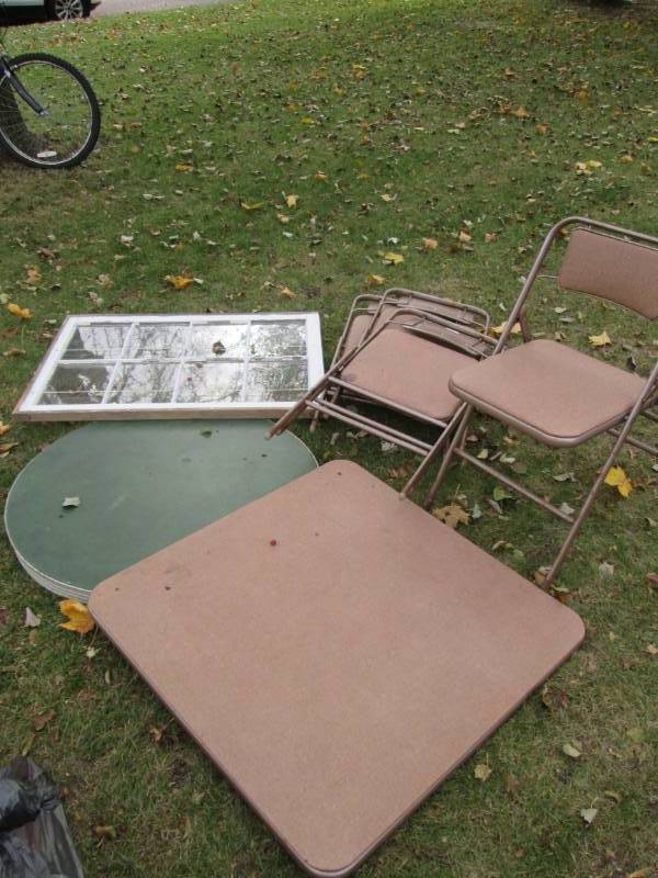 lot 154 image: Vintage table, chairs and window...