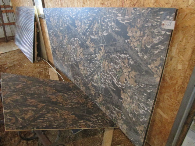 lot 128 image: CAMO PATTERN WOODEN SHEETS