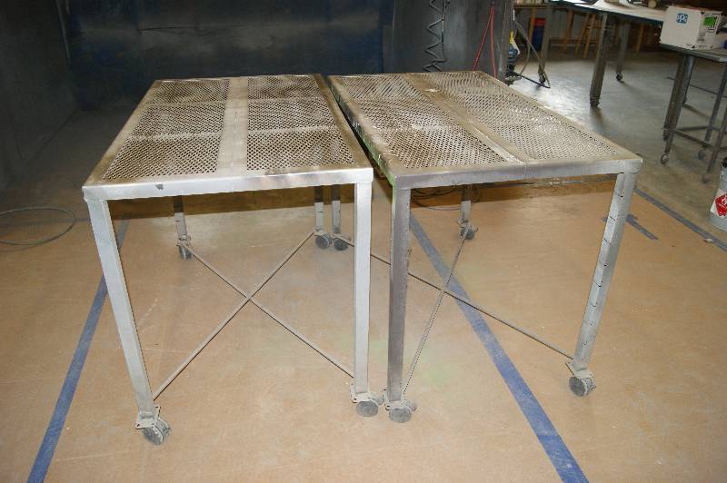 lot 024 image: (2) Metal Rolling Tables