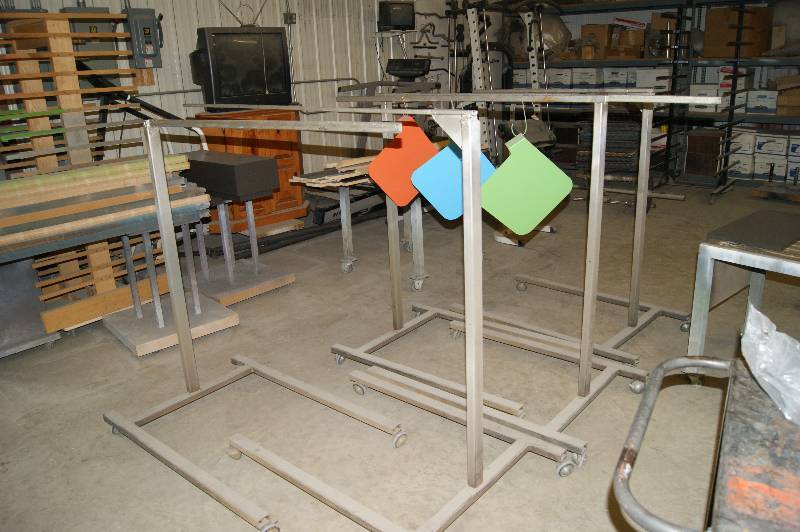 lot 027 image: (5) Rolling Metal Hanging Racks
