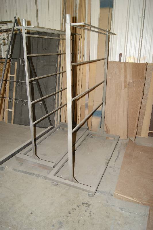 lot 033 image: (3) Metal Rolling Hanging Racks