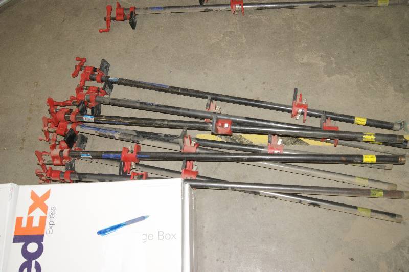 lot 102 image: 48 Long 34 Pipe Clamps - Lot of 9