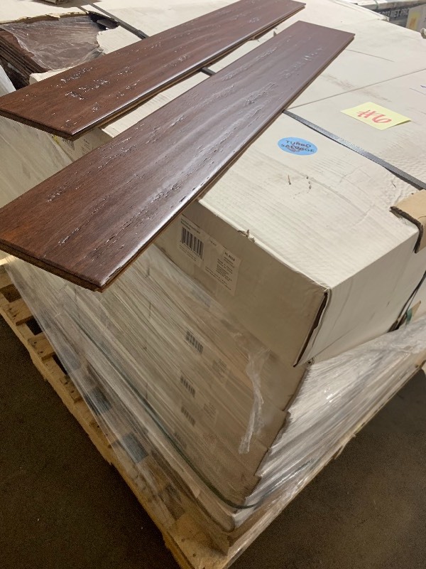 lot 6 image: 728 sq ft Home Decorators Collection Hand Scraped Strand Woven Sahara 38 in. T x 5-15 in. W x 36.22 in. L Solid Bamboo Flooring(26.14 sq. ft.  case)