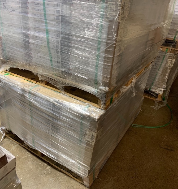 lot 17 image: 4,320 sq ft TrafficMASTER Gray Linear Travertine 12 in. x 24 in. Peel and Stick Vinyl Tile (20 sq. ft.  case)