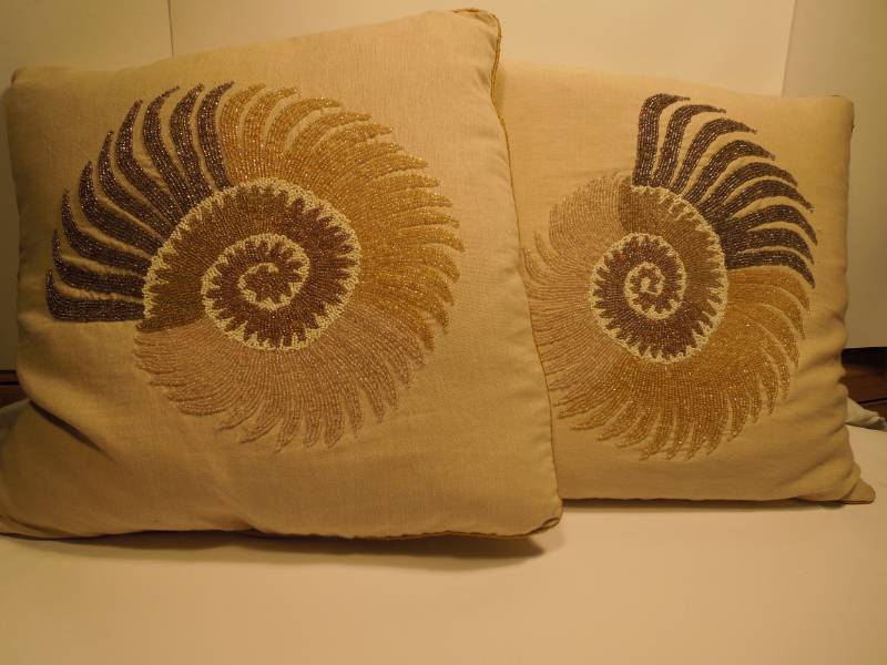 lot 25 image: Beaded Seashell Pillows