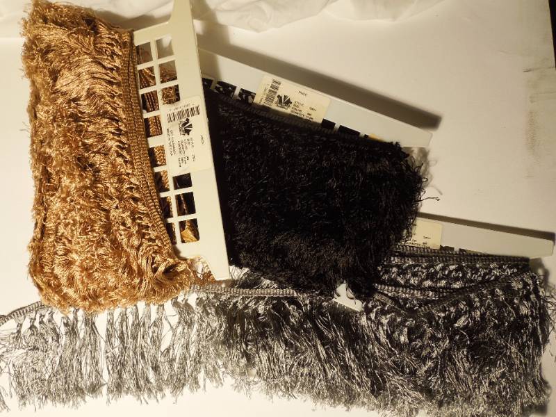 lot 125 image: Black, Gold, & Grey Fringe Trim - Many Yards