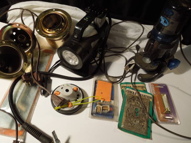 lot 148 image: Lights, Switchplates, Microscope, etc