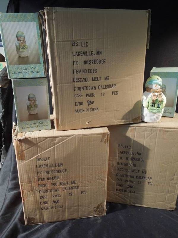 lot 196 image: 35 Count-down Calendar You Melt Me Snowman - New In Box