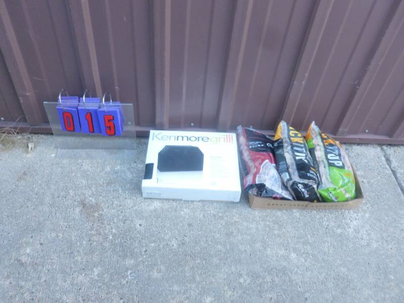 Flat of grill chips and grill cover