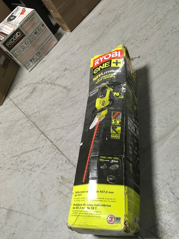 lot 86 image: Ryobi P2603 Dual Action Lithium-Ion 18V Cordless Hedge Trimmer one  USED