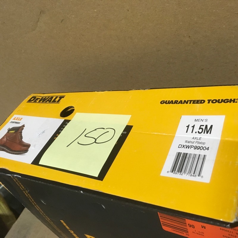 lot 150 image: DEWALT Mens Plasma 6 Work Boots - Steel Toe - Brown Size 11.5(M)- not used