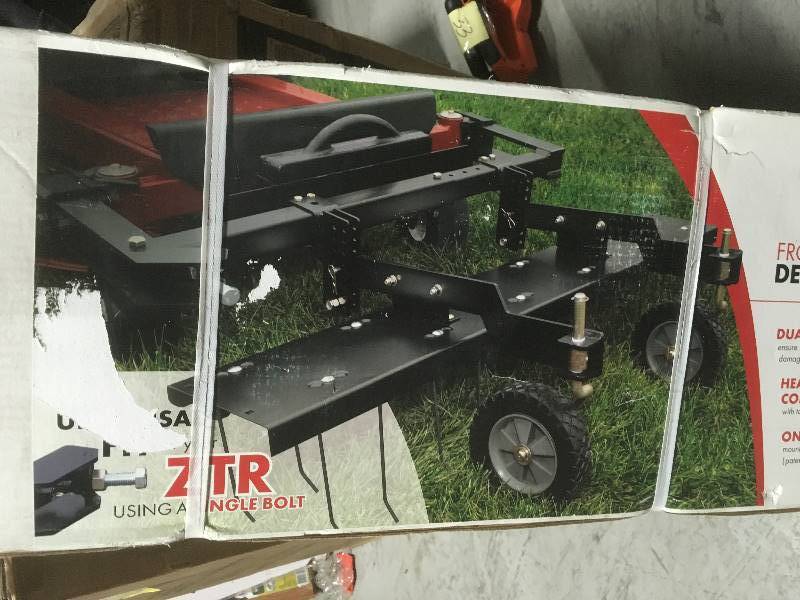 lot 3 image: Brinly-Hardy 48 in. Front Mount Dethatcher for ZTR Mowers- not used