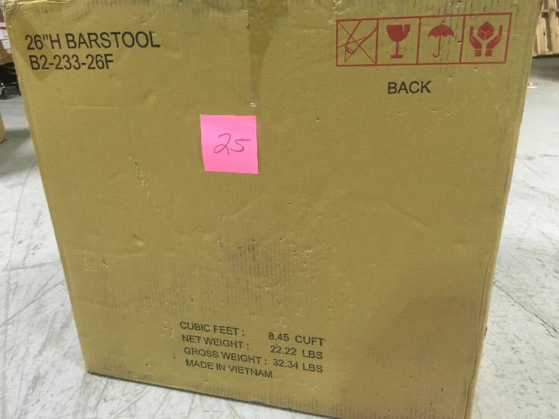 lot 25 image: Gilford 26 in. Drift Brown Stationary Counter Stool by American Woodcrafters- not used
