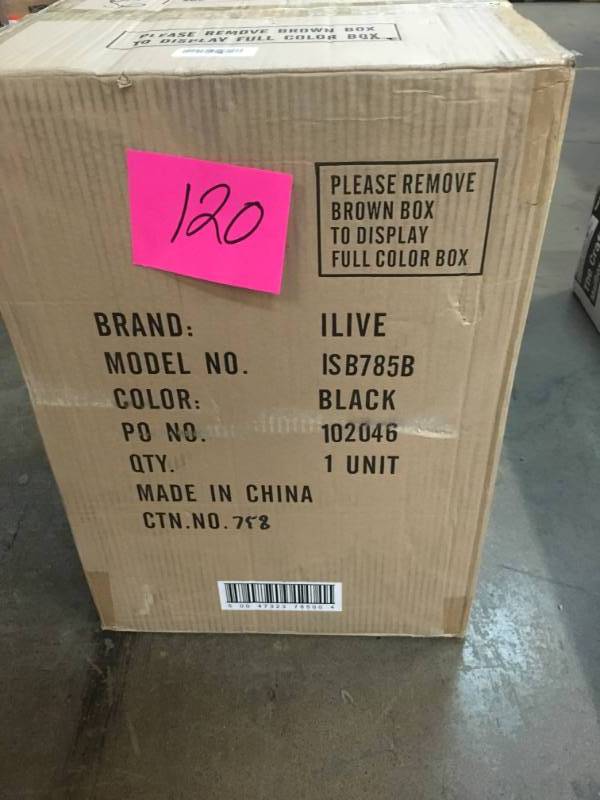 lot 120 image: iLive Bluetooth Tailgate Speaker with LED Light Effects and Disco Ball- not used