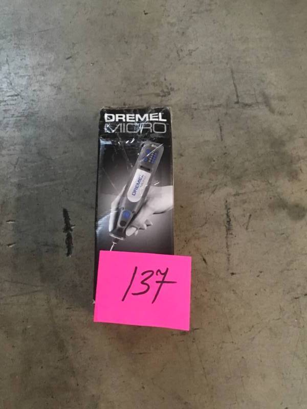 lot 137 image: Dremel Micro 8-Volt MAX Variable Speed Cordless Rotary Tool Kit with Docking Station- open box