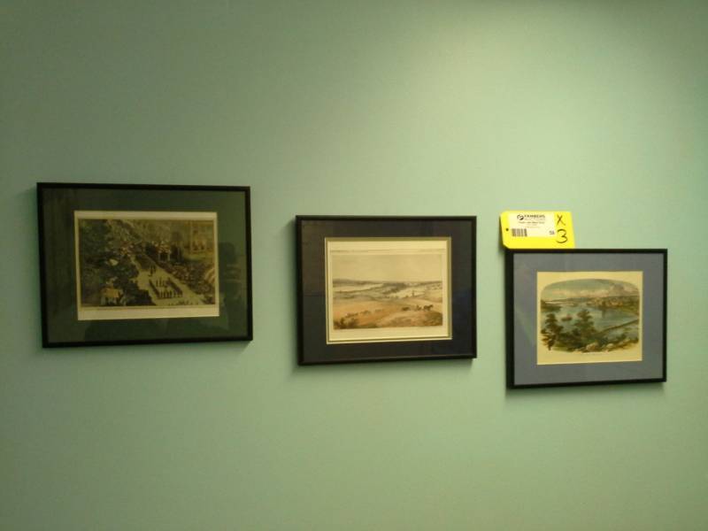 lot 59 image: Lot of (3) LandscapeCityscape Framed Wall Art