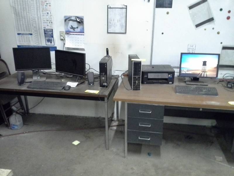 lot 65 image: Pair of Dell Optiplex 755 Computer Systems - Computers, Monitors, Printer, Keyboard, Mice, Speakers