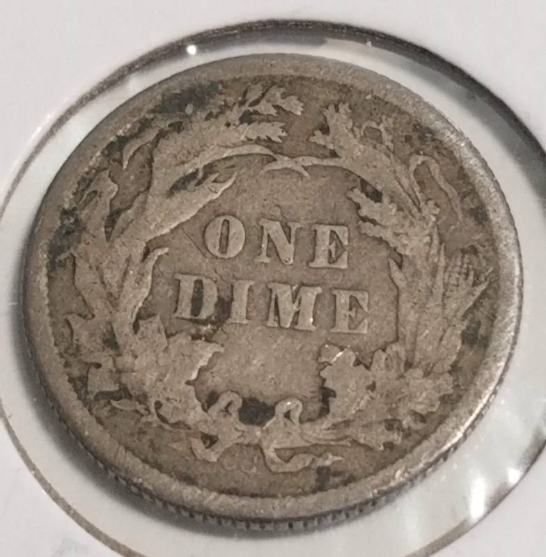 lot 11 image: 1877 US SEATED LIBERTY DIME