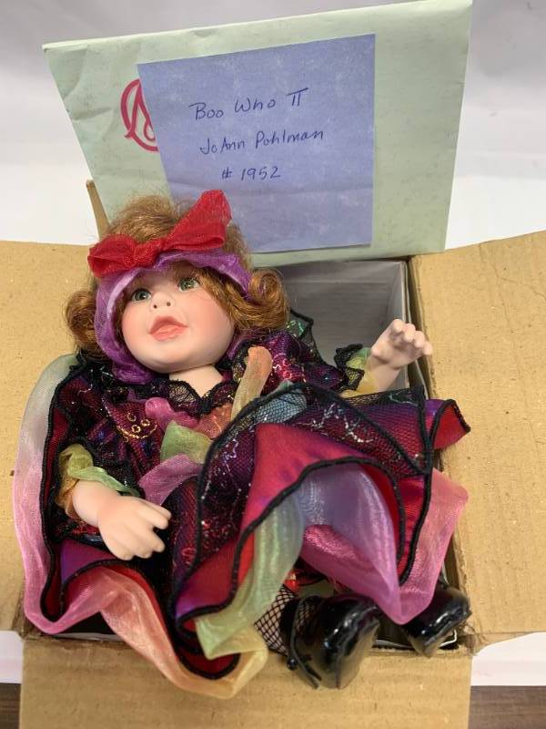lot 27 image: Marie Osmond Boo Hoo Porcelain 6 Doll $79 Retail