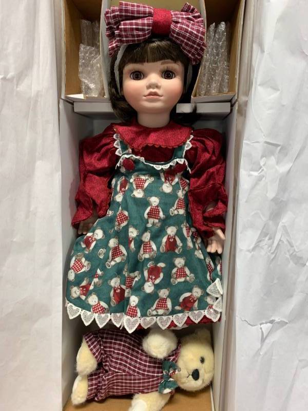 lot 65 image: Marie Osmond I Love you Berry Much Porcelain 23 Doll $249 Retail