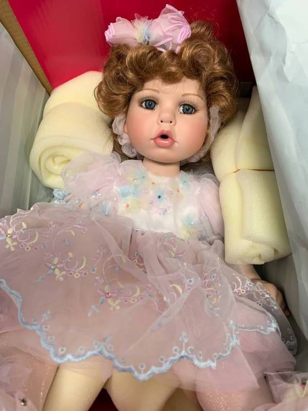 lot 75 image: SIGNED Marie Osmond My Friend Porcelain 16 Doll $199 Retail