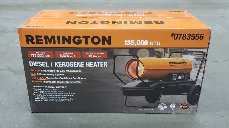 lot 5 image: Remington 135,000 BTU Kerosene Forced Air Heater