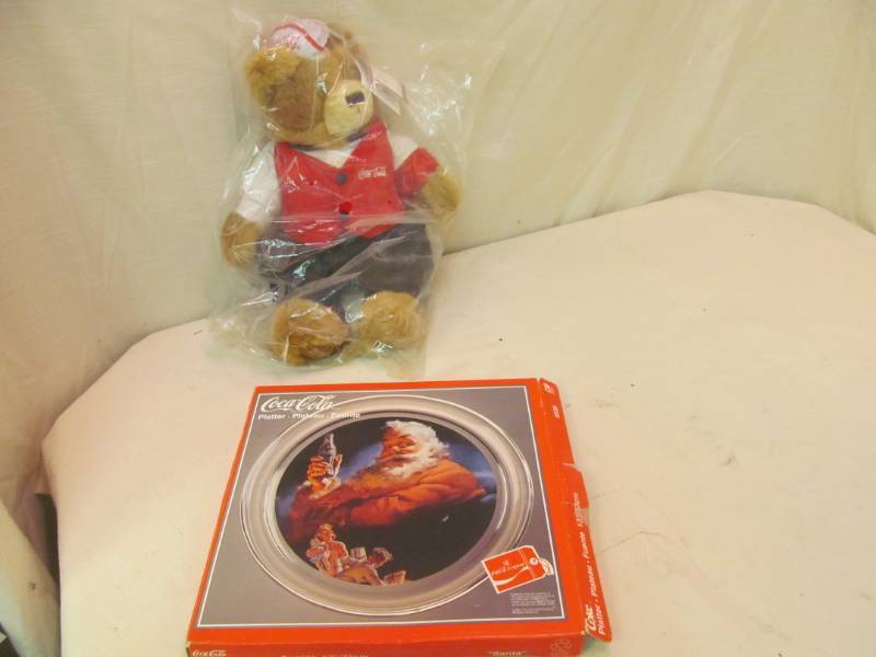 Coke Cola bear, platter