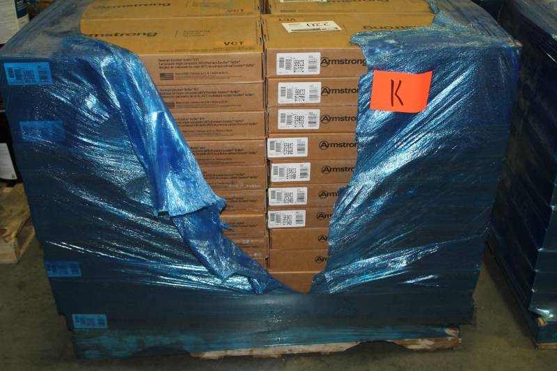 lot 220 image: Lot of (24) Boxes of Armstrong Flooring 12x24in. VCT Tiles Pearl 44 sq.ft. 22-Count