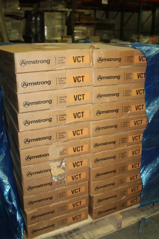 lot 223 image: Lot of (22) Boxes of Armstrong Flooring 12x24in. VCT Tiles Pearl 44 sq.ft. 22-Count