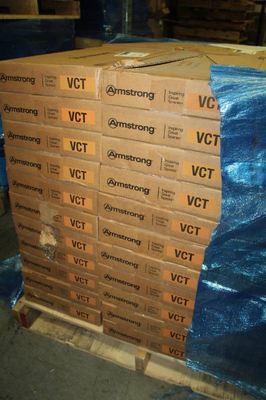 lot 224 image: Lot of (22) Boxes of Armstrong Flooring 12x24in. VCT Tiles Pearl 44 sq.ft. 22-Count