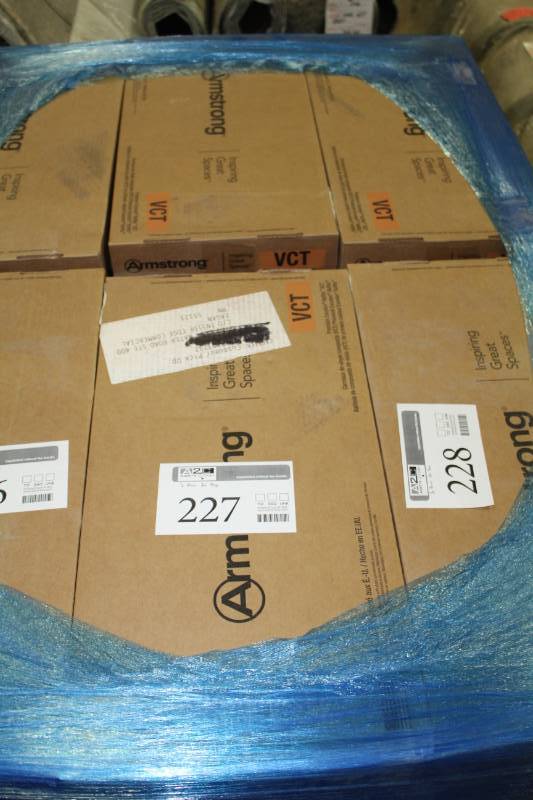 lot 227 image: Lot of (20) Boxes of Armstrong Flooring 12x24in. VCT Tiles Pearl 44 sq.ft. 22-Count